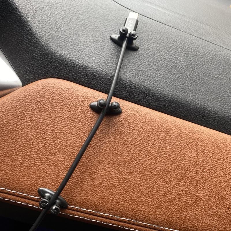 Car Mobile Phone Charger Cable Line Organizer Clip Clamp Self Adhesive Holder Manager Charger Auto Interior Clasp Accessories