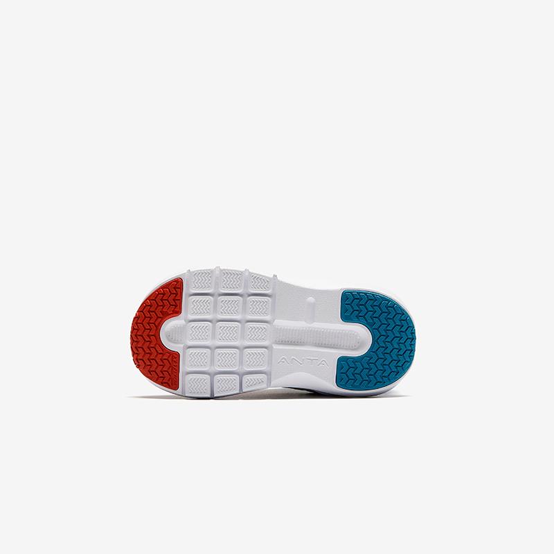 Anta Kids Mesh Comfortable Versatile Anti-Kick Shock-Absorbing Low-Top Walking Shoes Baby Shoes Light-Gray Blue A12440061-3
