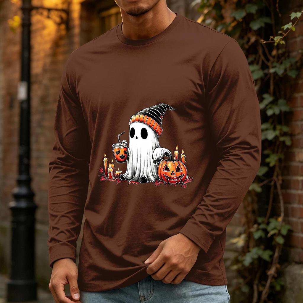 Men's Halloween Long Sleeve Neck Casual Shirt