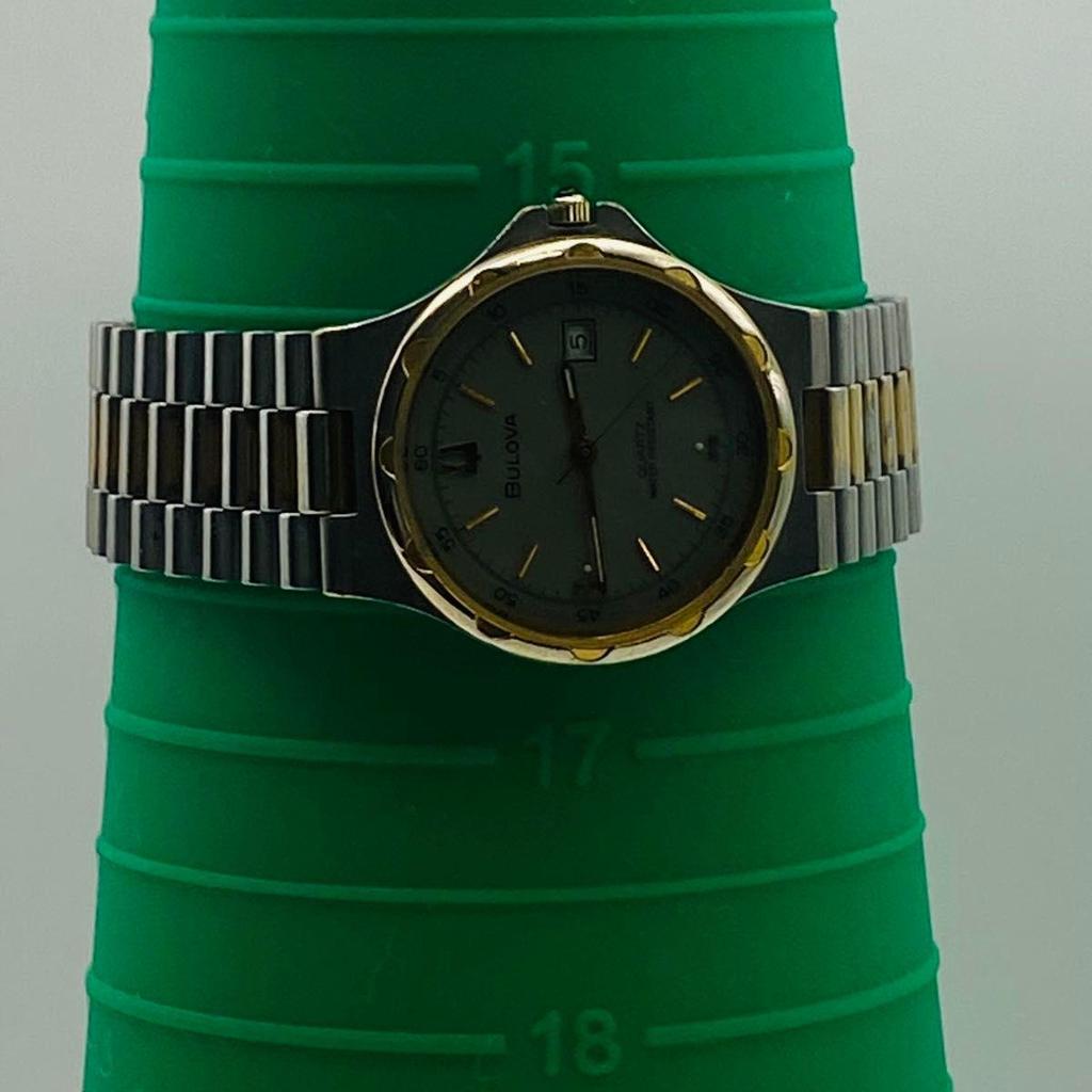 Used BULOVA Quartz Watch Date Two Tone Men's Gold