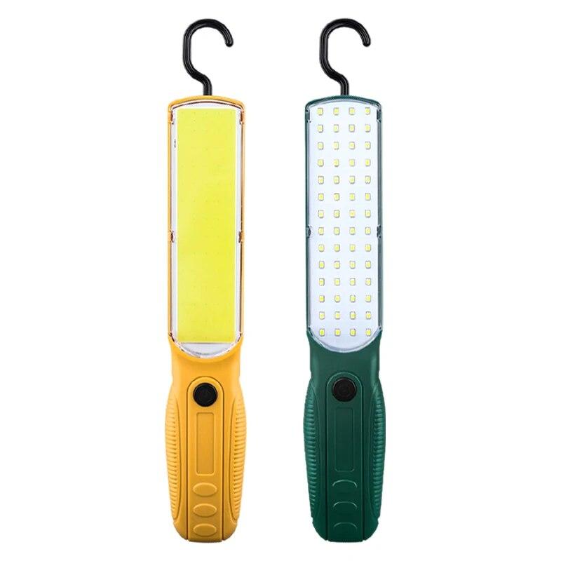 1PC LED COB Torch Work Light Portable Auto Repairing Lamp Rechargeable Camping Lantern Handheld Floodlight With Magnet & Hook