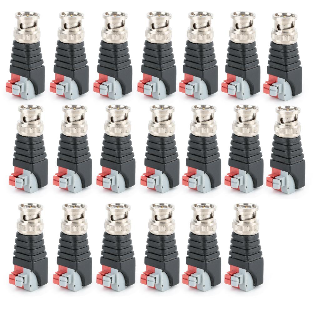 20Pcs Video Surveillance Male BNC Connector Adapter Plug Jack for CCTV Camera