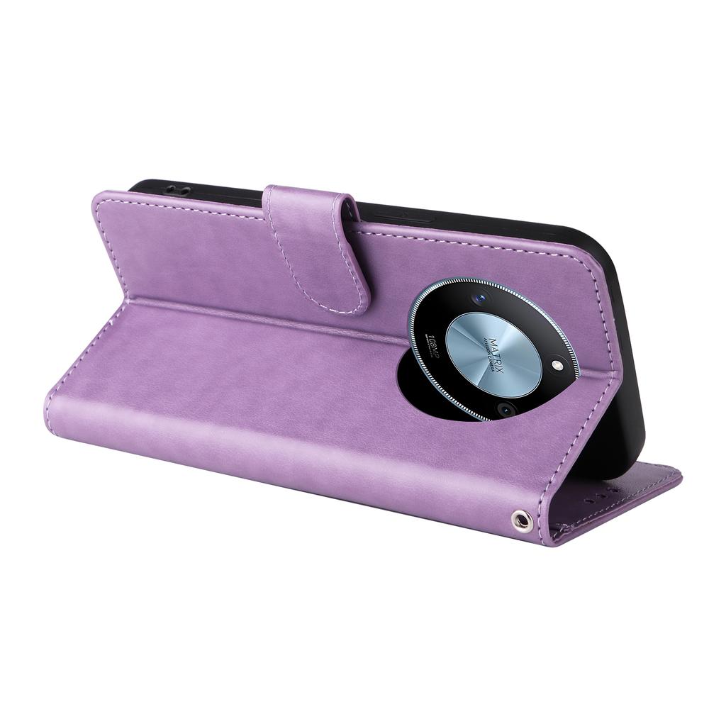 For Honor X60 5G Leather Case Butterfly Floral Imprint Wallet Stand Cover