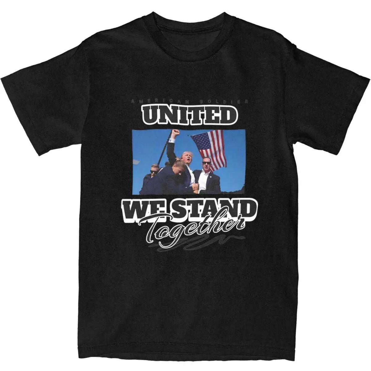 

United We Stand, Together Trump Design- T Shirt Harajuku T-Shirts Short Sleeve Y2K Funny Tshirt Summer 100% Cotton Top Tees L