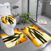 3pcs Lightning Adam Pattern Flannel Nonslip Absorbent Washable Decorative Bathroom Home Toilet Seat Cover Mat