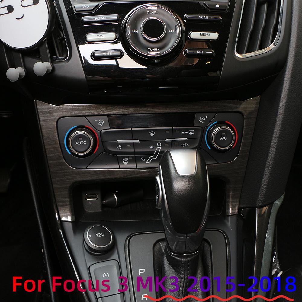 Autocollant de Panneau de Climatisation de Console Centrale de Voiture pour Ford Focus 3 MK3 2015 - 2018 Cache de Décoration Garniture Accessoires Interrupteur AC