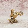 Funny Copper Turtle Back Frog Miniature Ornament Tea Pet Collection Accessories Home Decoration Sculpture Room Desktop Craft