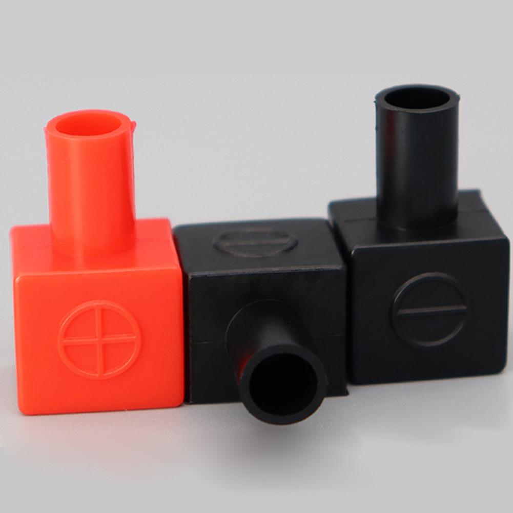 Car Battery Pole Positive And Negative Protection Cover Motorcycle Battery Terminal Flexible Square Cap Rubber Sheath 1Pair