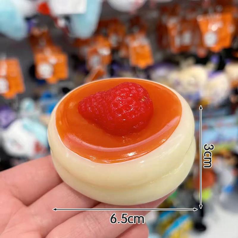 Simulation Strawberry Cake Squishy Sensory Fidget Toy Slow Rising Cream Souffle Ball Stress Relief Squeeze Decompression Toy