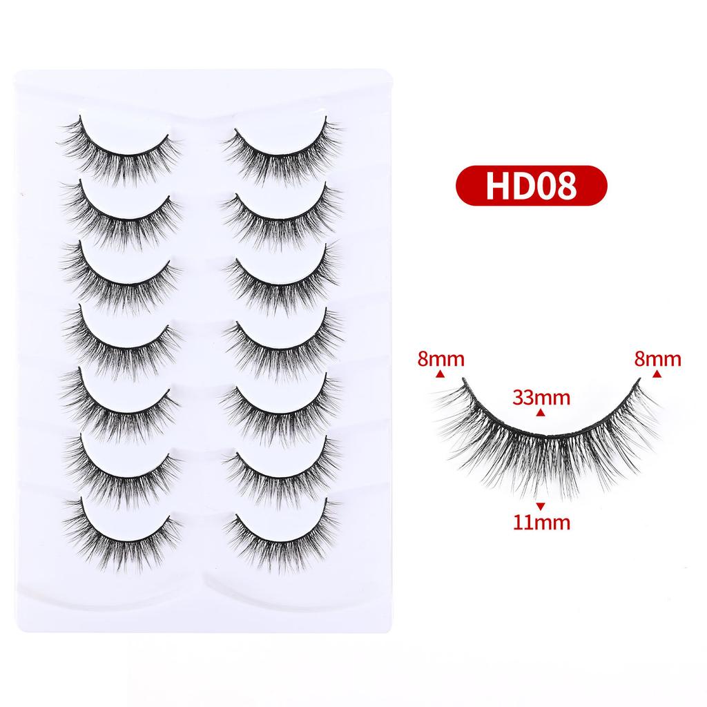 7 Pairs of False Eyelashes, Natural Short Black Stems, Daily Multiple Pairs of Eyelashes 2026