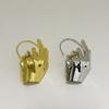 Fashion Retro Unique Palm Gesture Ear Hook Earrings Trendy Light Luxury High-End Feel No Ear Holes Earrings Jewelry Accessories