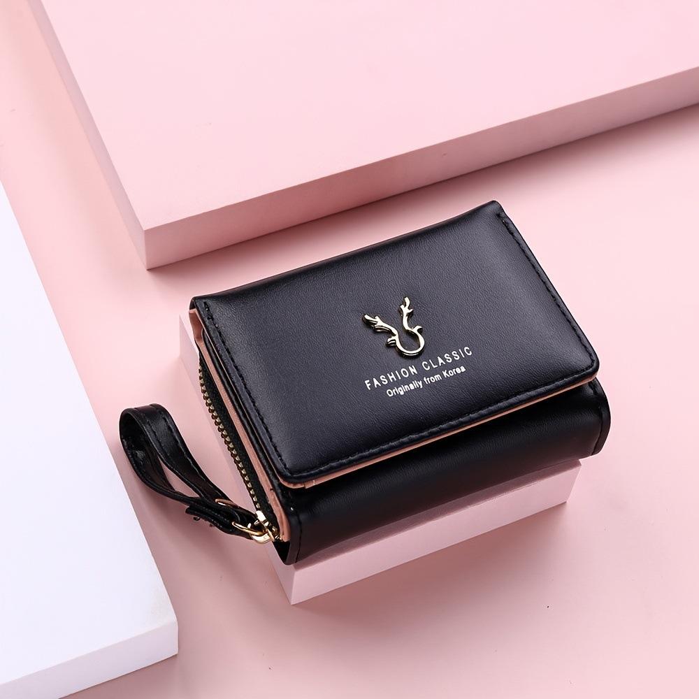 Women Wallet Card Holder Short Wallets with Coin Purse PU Leather Hasp Mini Clutch