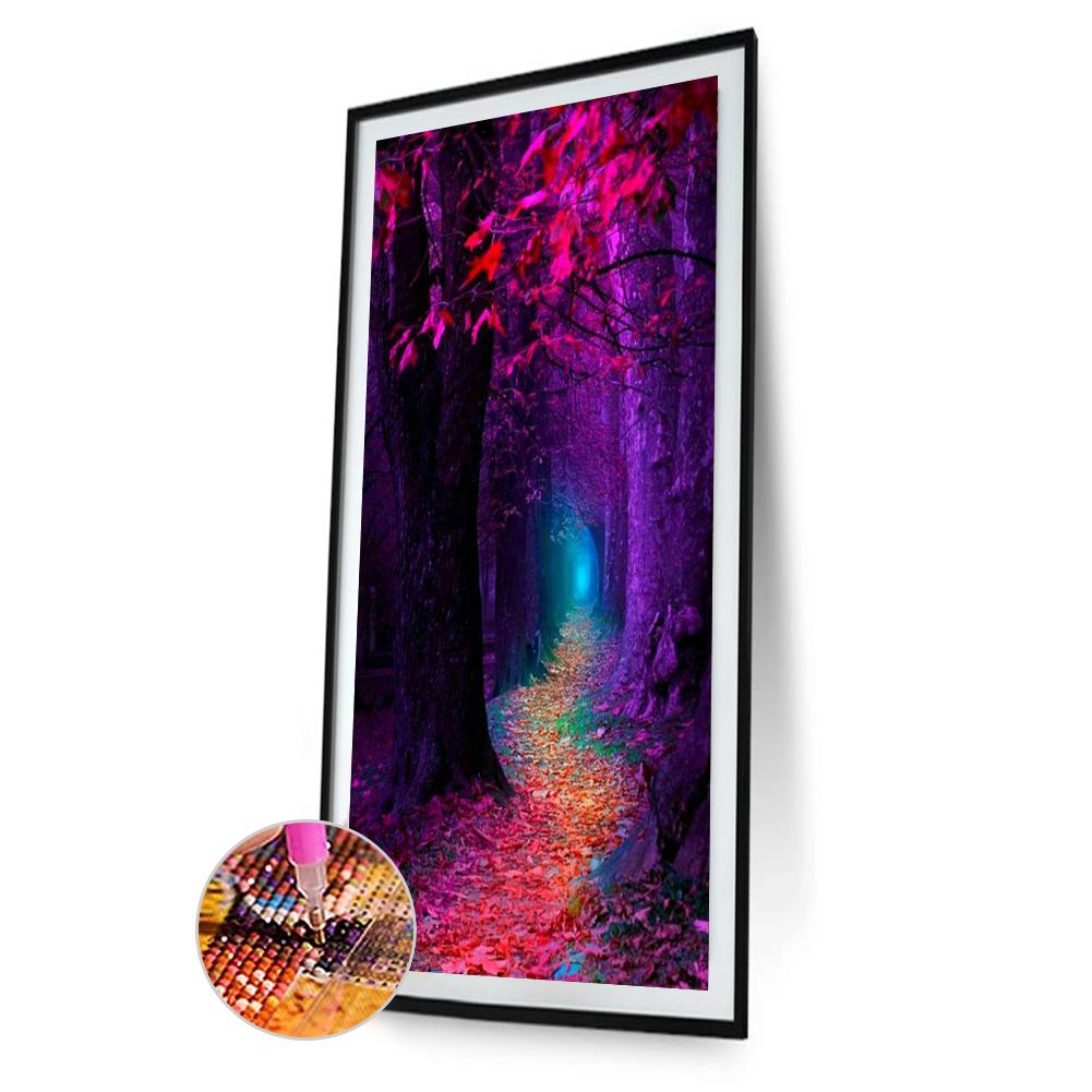 Lesní cesta 5D DIY Diamantové malířské sady Pryskyřice plné kulaté Domácí nástěnné umění Obrazová sada Domácí dekorace