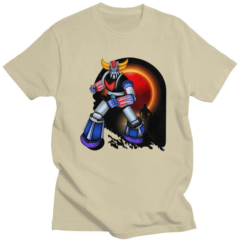 Custom UFO Robot Goldorak Tshirt for Men Short Sleeve Leisure T Shirt Cool Grendizer Goldrake Anime Tshirts Pure Cotton Tee