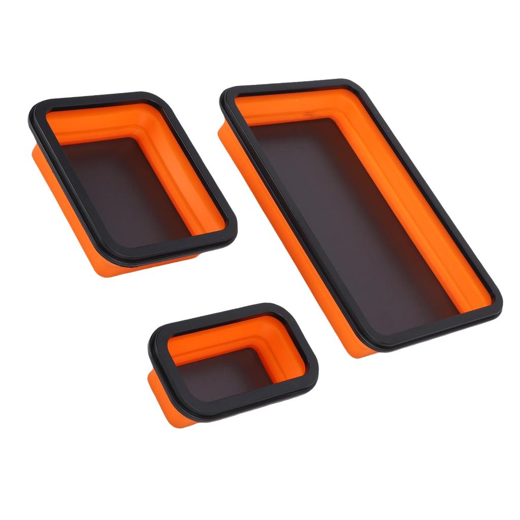 3Pcs Collapsible Magnetic Parts Tray Set 3 Different Size for Screw Bolts Nuts Washers Pins Small Metal Parts Mechanic