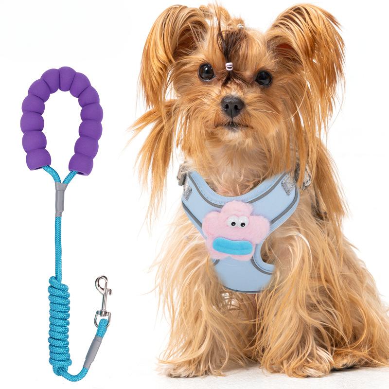 

Dog LeashVest Type Adjustable Cartoon Chest and Back Strap Small Dog Anti-escape Leash Pet Leash XS синий