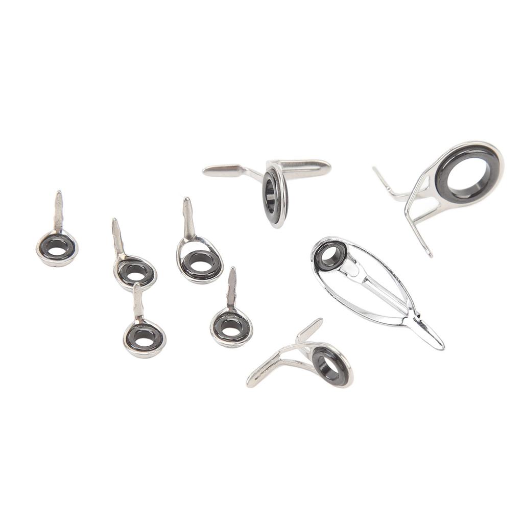 9 PCS Fishing Rod Tips Repair Kit Universal Ceramic Ring Fishing Pole Guides Eyelets Repair Kit for Fishing