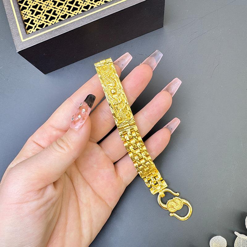 Wide Zodiac Embossed Bracelet Watch Chain Hand Jewelry Bracelet
