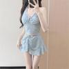Swimsuit Female Small Split Boxer Skirt Hot Cute Girl Plaid Student Vacation Conservative