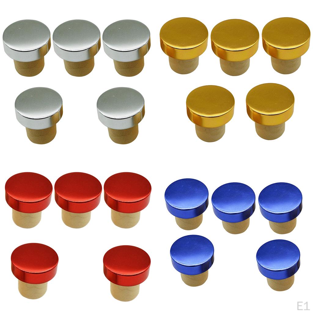 5 Pieces High Polymer Red Wine Bottle Stopper Reusable Sealed Silver