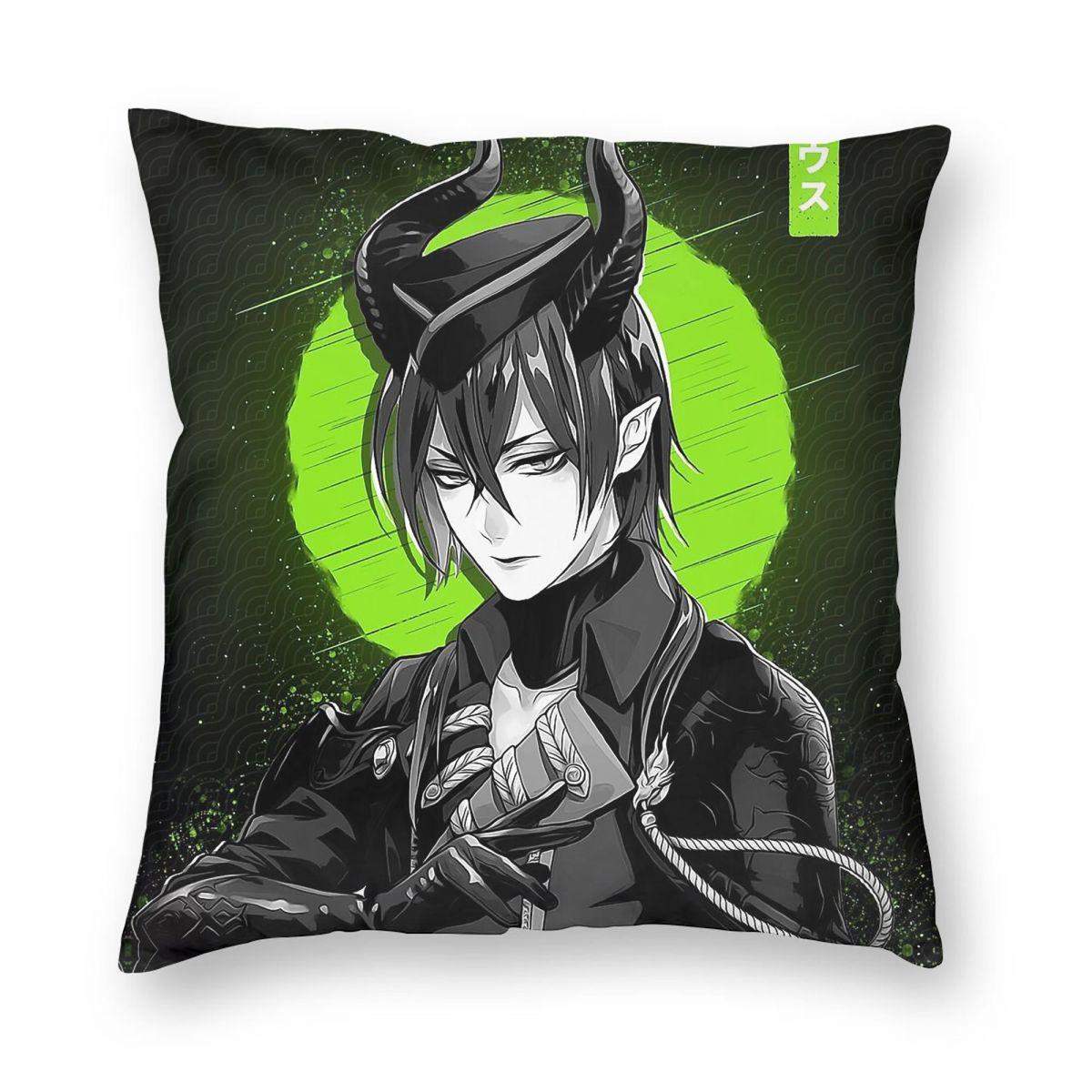 Malleus Draconia Twisted Wonderland Pillowcase Polyester Linen Velvet Pattern Zip Decorative Sofa Cushion Cover Peach skin 18*18(CM)-1Pcs