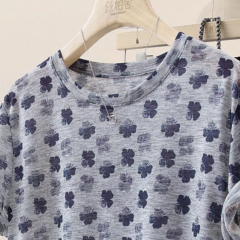 Women's Floral Print Short Sleeve T-Shirt