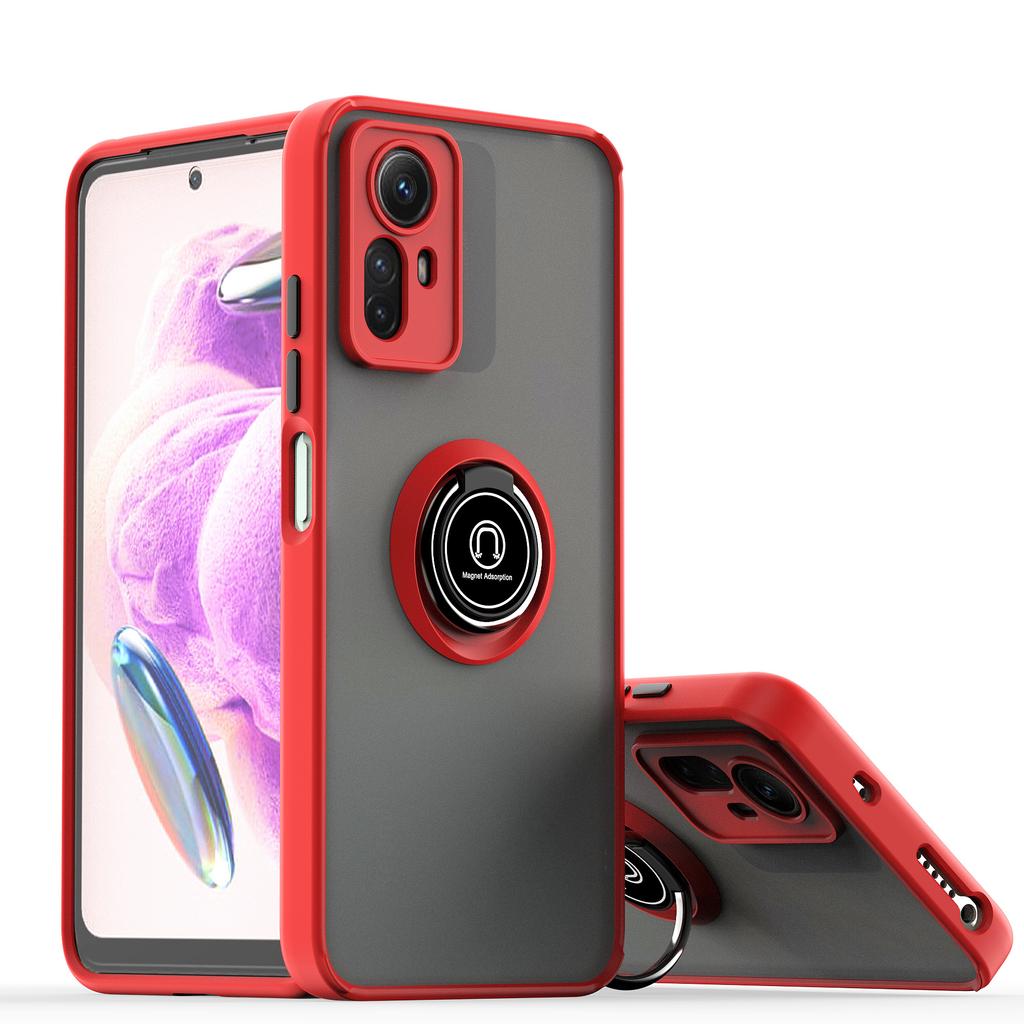 Armor Matte Case für Xiaomi Redmi Note 12 Pro 5G 12S 11 Pro 11S 10 10S Cover Ring Magnethalter Ständer Business Rundumschutz
