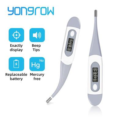 Digital Oral Thermometer for Baby Kids Adults Fever with Flexible Tip Memory Recall