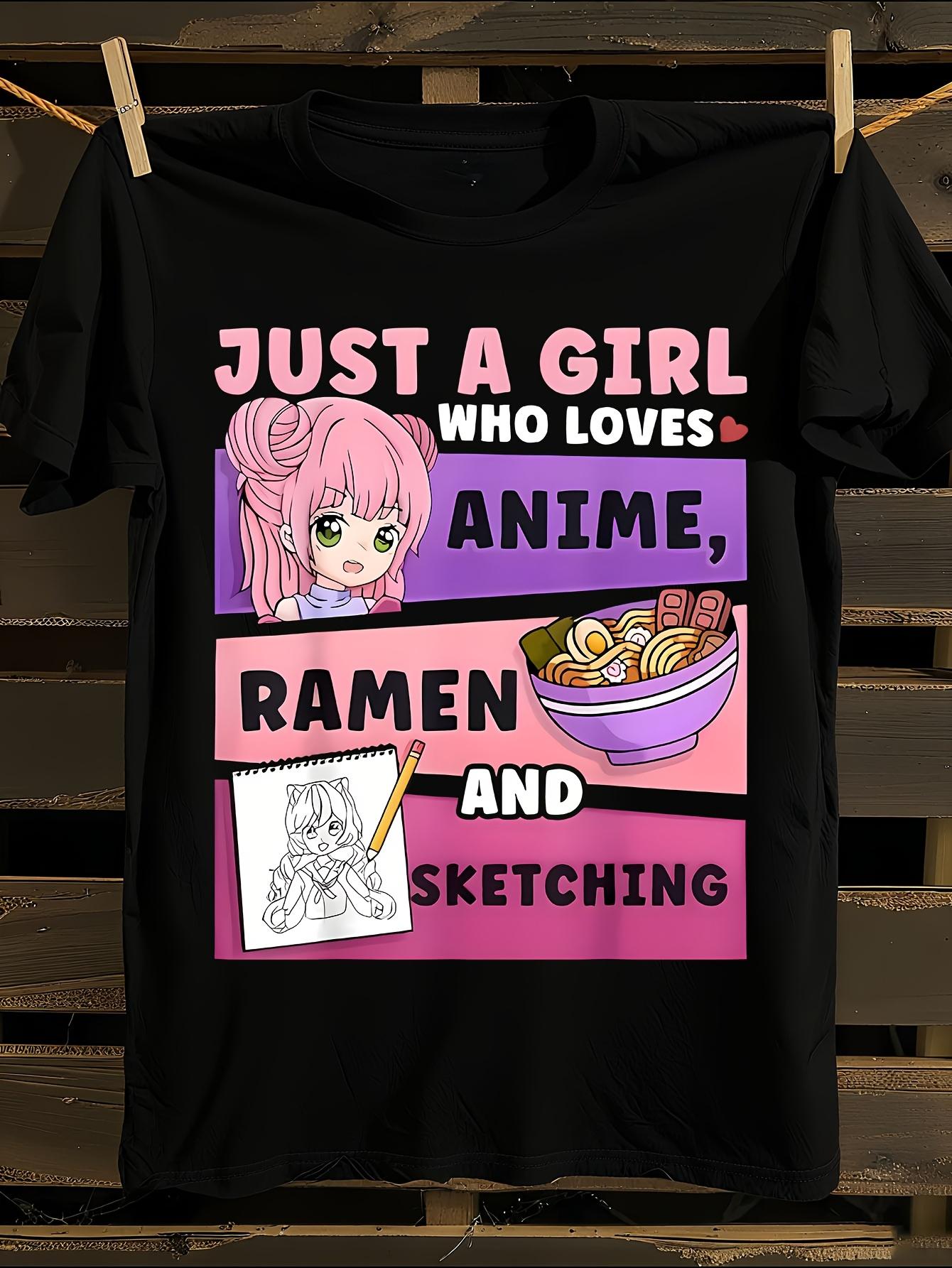 WoAnime Tshirt Anime Ramen Sketching Graphic Tshirt XXXL