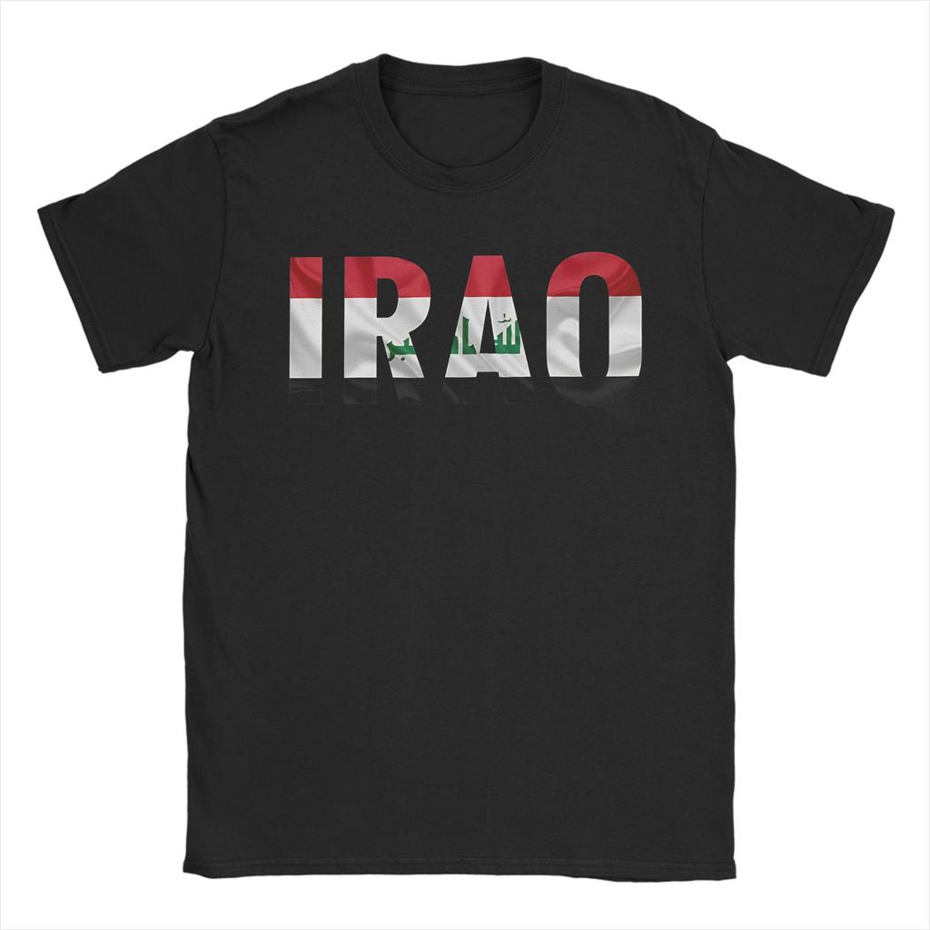 Funny Iraq Flag World Football TShirts Unisex Unisex Crew Neck Cotton T Shirts Short Sleeve Tees Plus Size Tops