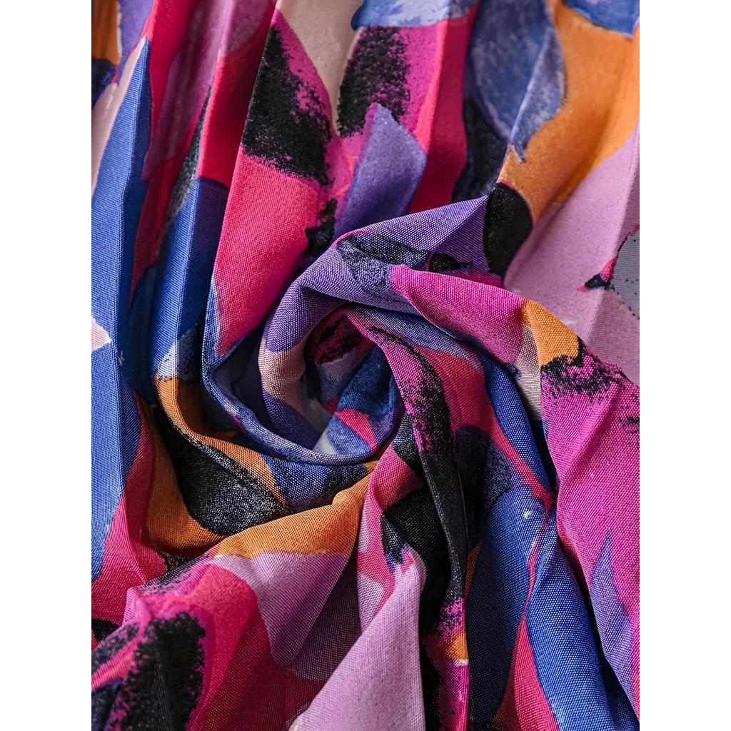 Falda Larga Multicolor Estampado Floral Línea A para Mujer Vestido de Fiesta Bollywood