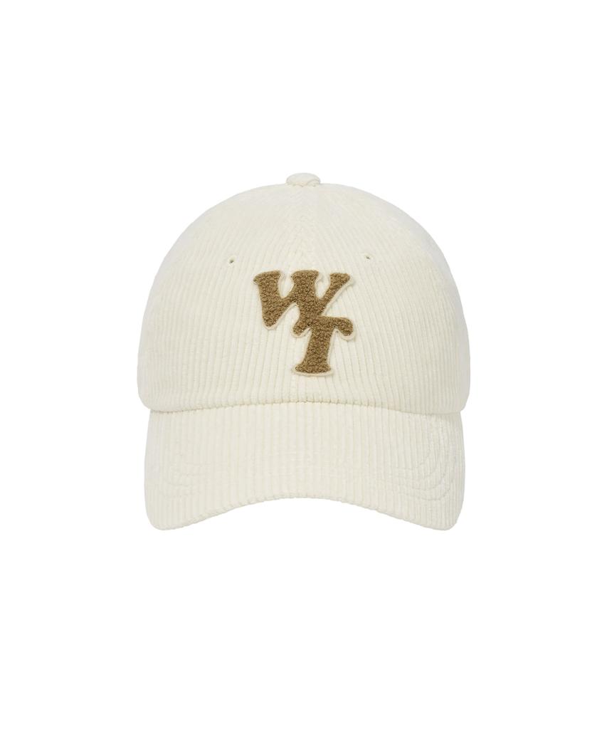 WACKY WILLY Typographic Slim Fit Corduroy Ball Cap Ivory