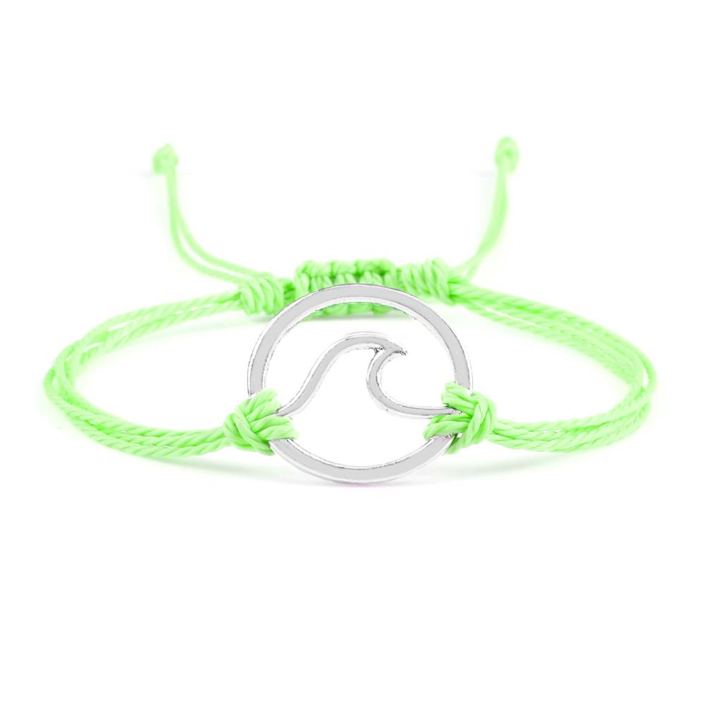 Bohemian Wax Rope Braied Bracelet for Women Men Charm Waves Adjustable Bangles Lucky String Bracelets Friends Gift Wrist Jewelry