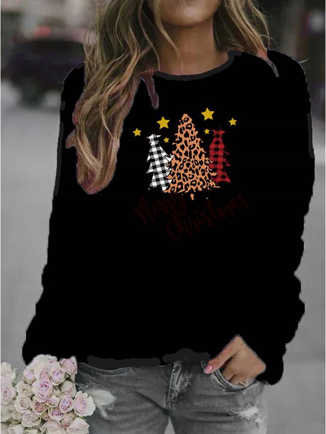 

Жіночий світшот з круглим вирізом Різдвяна ялинка 2025 L