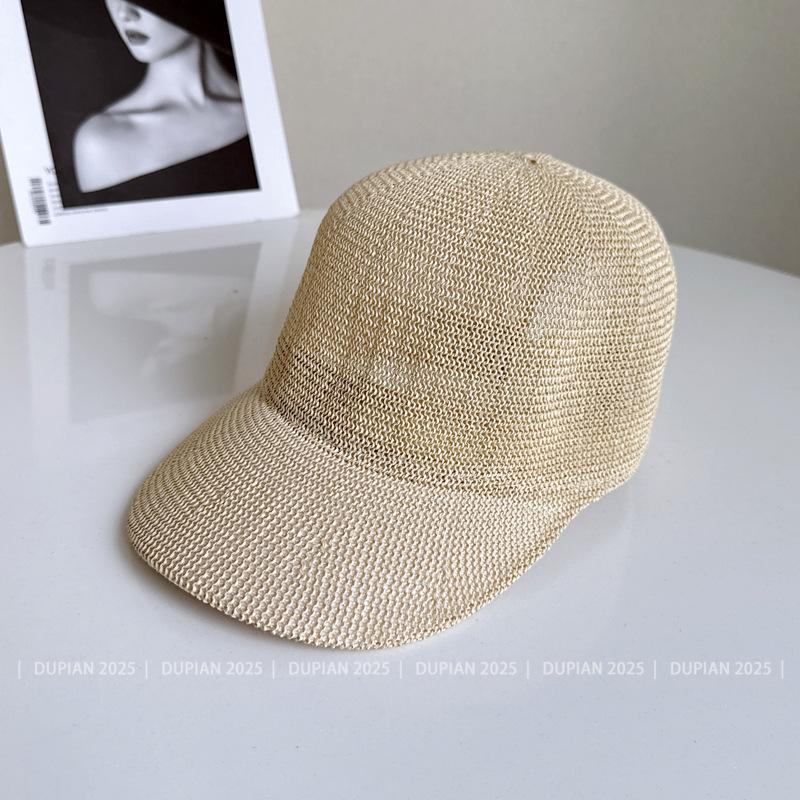 Korean Version Breathable Knitted Baseball Cap Women Summer Sun Protection Cap Solid Color Student Mesh Light Sun Hat