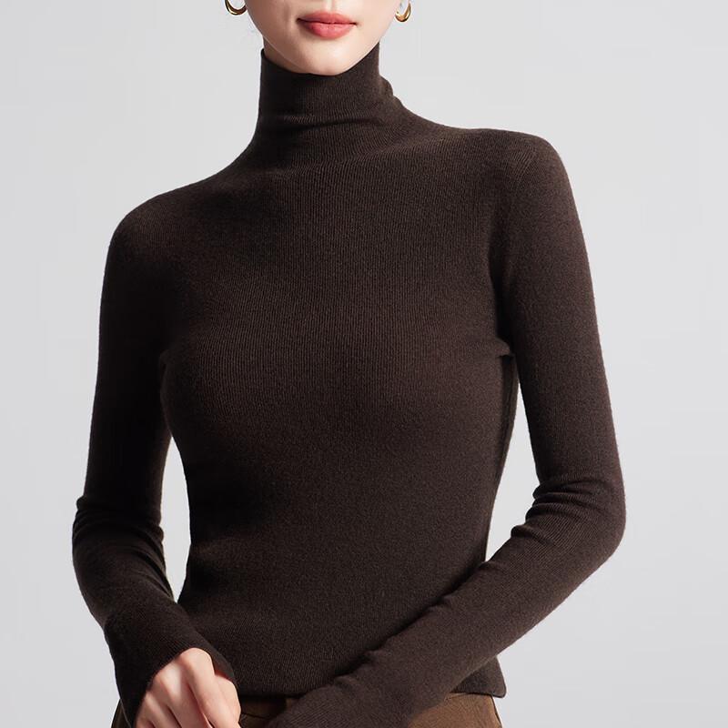 Women's 100% Pure Wool High-Neck Slim Fit Sweater FXKY8802