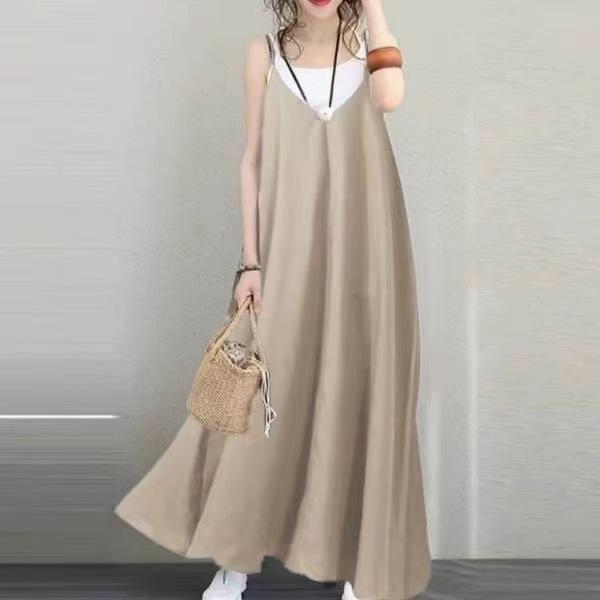 

2020 Women s V-Neck Backless Long Sleeveless Party Dress M абрикосовий