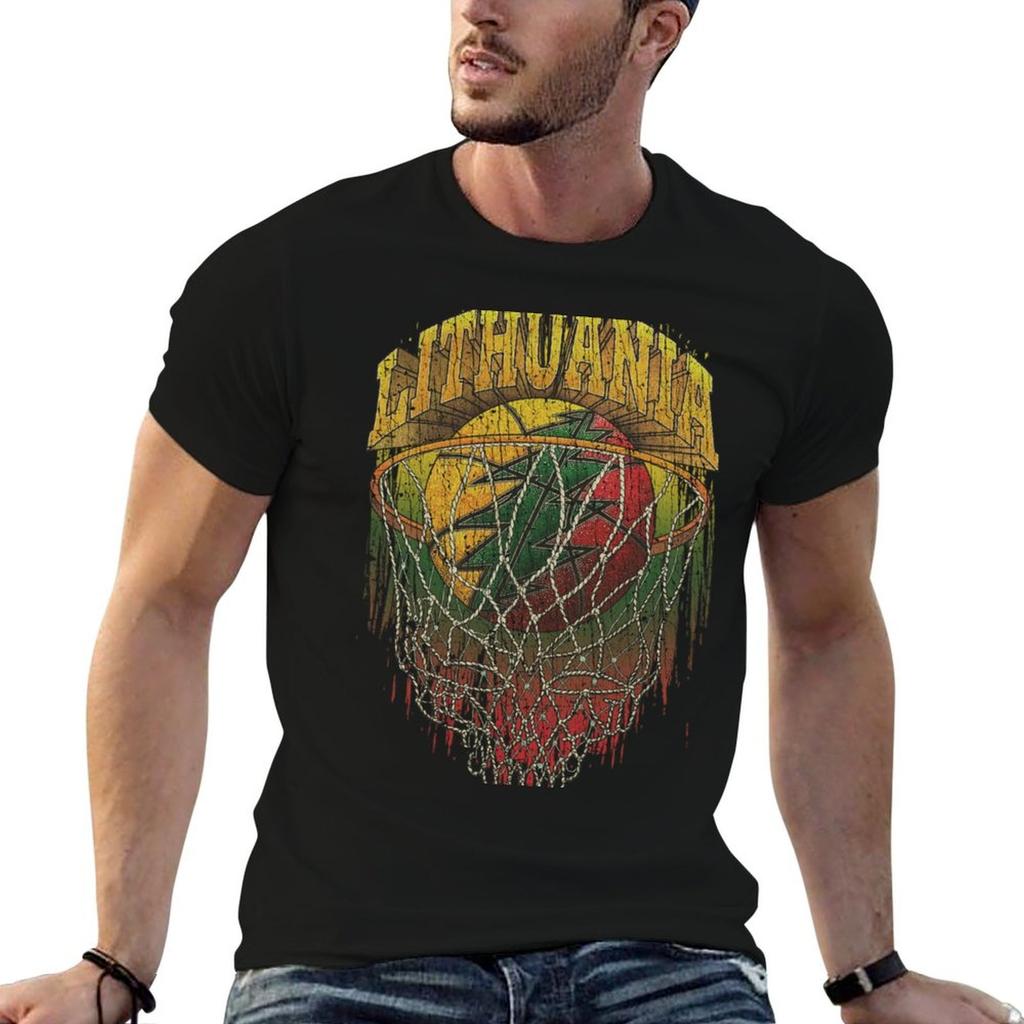 Lithuania Basketball TShirt NonShrink Basic Cotton TShirt
