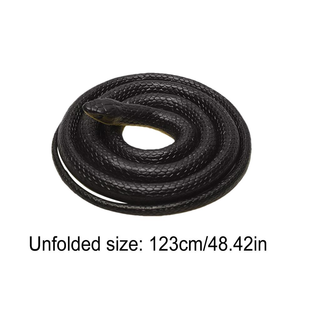 

1.23m Fake Realistic Rubber Toy Snake Simulation Anaconda Scary Halloween To Scare Birds Props Prank Trick Toy Accessories чорний