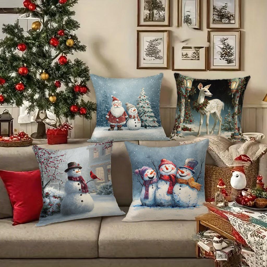 Huse de Pernă cu Tematică de Crăciun Potrivite pentru canapea mașină dormitor husă de pernă decorativă husă de pernă