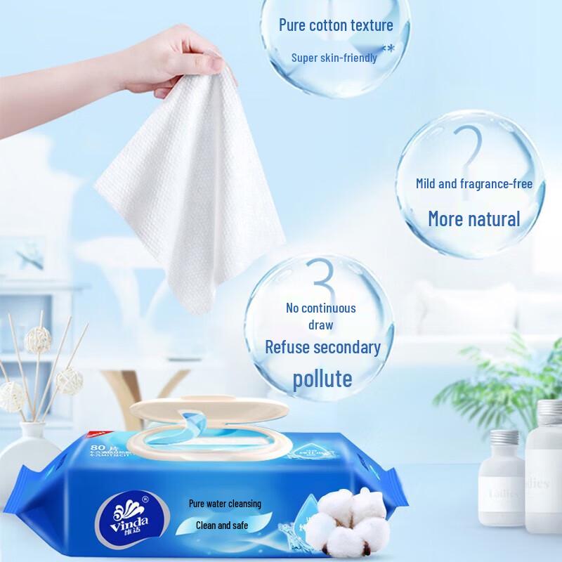 Vinda Pure Water Unscented Wet Wipes