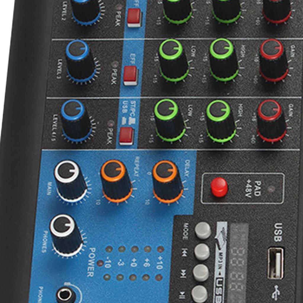 Sound Mixing Station Small 5 Way Live Recording DJ Sound Card Console Mixer USB Bluetooth Digital Effector EU Plug