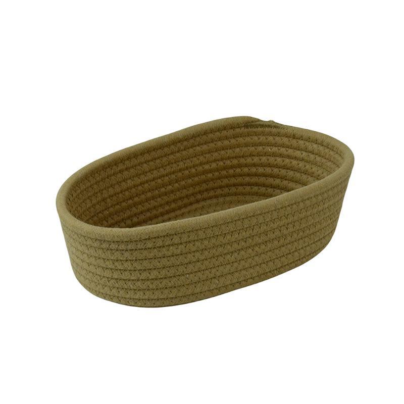 Moderner ovaler Aufbewahrungskorb aus Baumwollseil für Snacks & Kosmetik