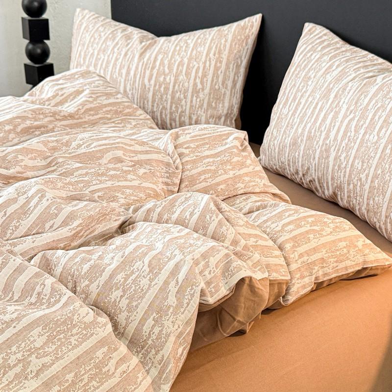 Luxury Style Cotton Flannel Duvet Cover 150x200cm Single All-season Thickened Jacquard Bedding