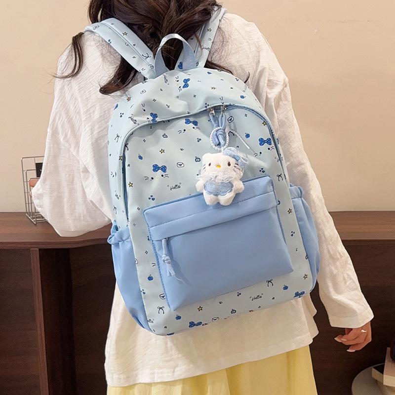 Schoolbag Junior High School High School Student Schoolbag Female Cute Bow Kitten Backpack College Style Cartoon Small Fresh Backpack