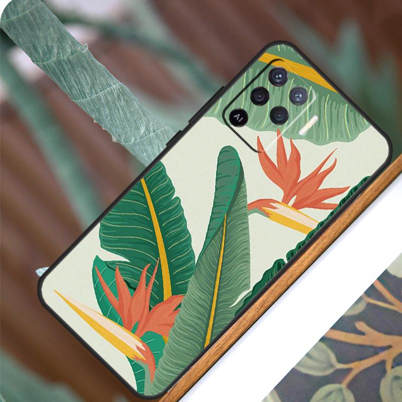 Banana Leaves For OPPO A57 A57S A77 A5 A9 A53 A52 A72 A96 A76 A16 A54 A74 A94 A38 A58 A78 A15 A17 Case
