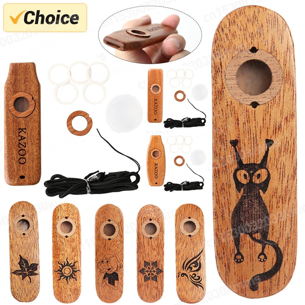 Holz Kazoo Film Kazoo Begleitung mit Ukulele Gitarre Violine Tragbares Musikinstrument für Kinder Weihnachtsgeschenke