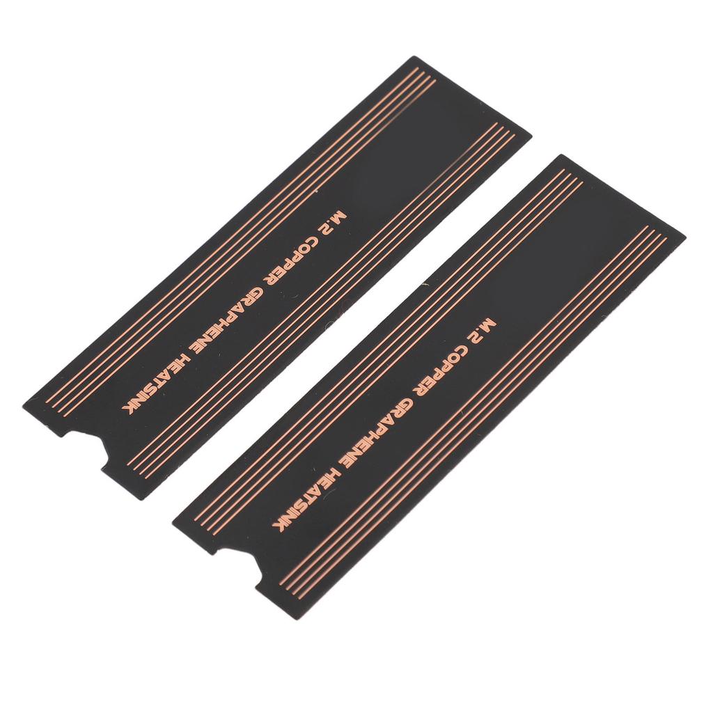 2 stk M.2 SSD Grafen Kjøleribbe Dobbeltlags Profesjonell NVMe Kobber Grafen Kjøleribbe for Bærbar PC