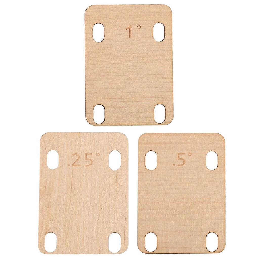 3 Pezzi Cunei per Manico di Chitarra, Protezione Cuneo per Manico di Chitarra in Legno d'Acero Massiccio 0,25, 0,5 e 1 Grado Chitarra