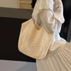 Woven Bag Spring Autumn and Winter New Straw Bag Large Capacity Hollow Lazy Wind Beach Vacation Shoulder Women's Bag